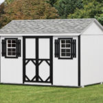 8x12 Wood A-frame White Shed